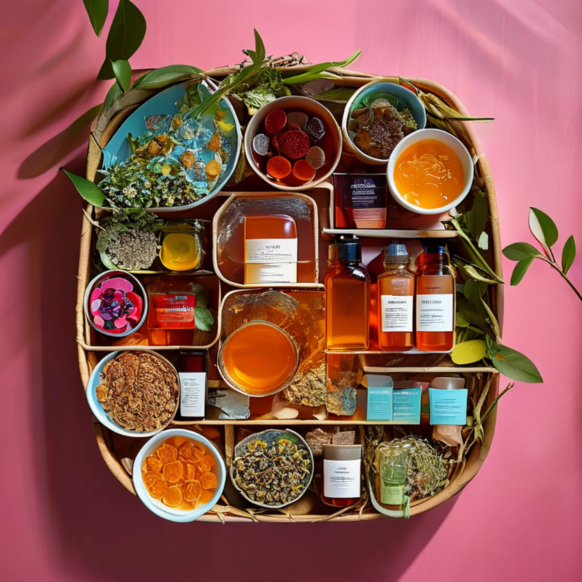 Panier cadeau gourmand et produits de soin haut de gamme