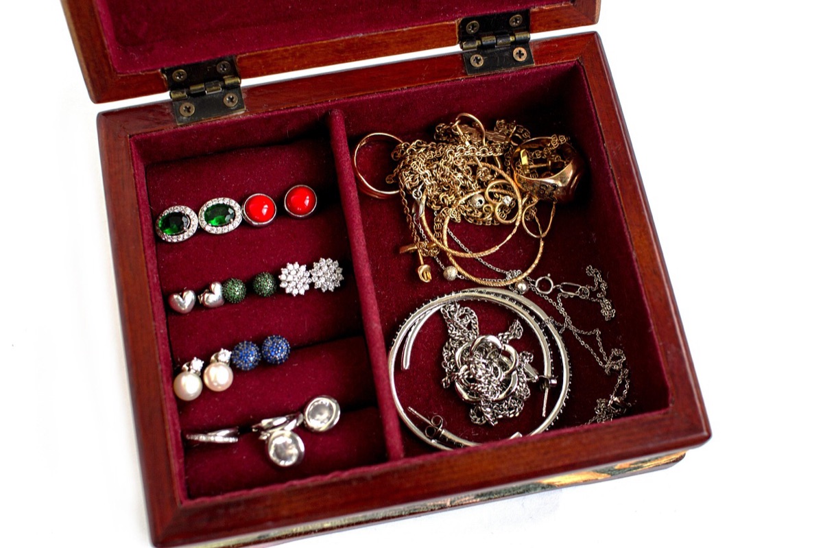 gift box with silver and gold accents