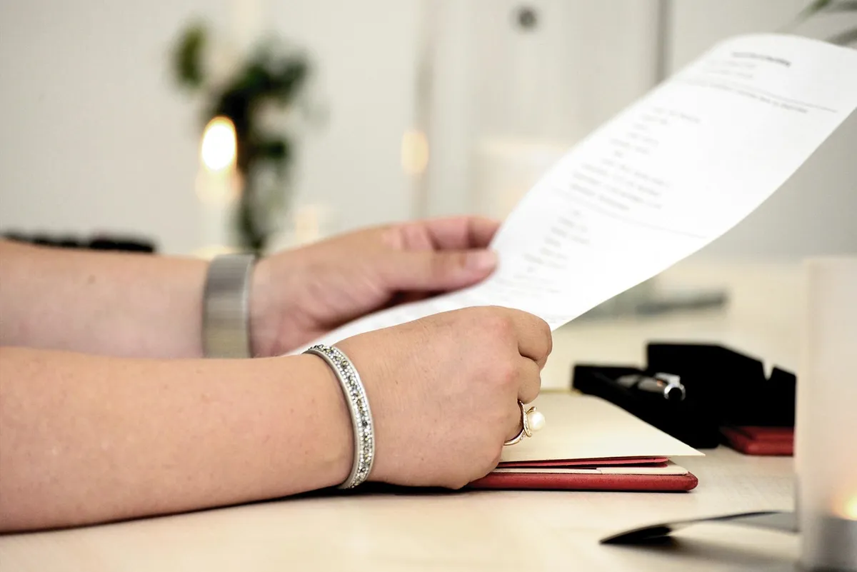 hands, read, document, read out, registry office, official, contract, leaf, nature, desk
